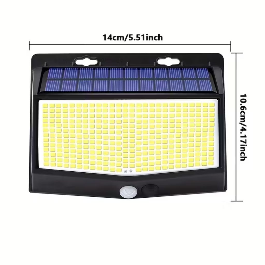 Lot de 2 Appliques Murales Solaires 468 LED avec Détecteur de Mouvement – 3 Modes & Étanchéité IP65