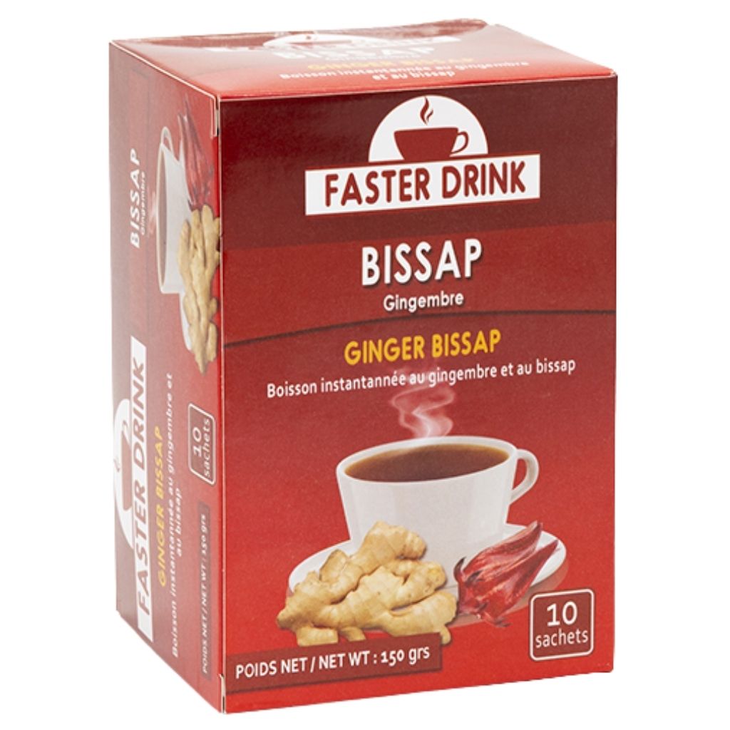 Faster Drink Boisson Instantanée Bissap Gingembre 150g