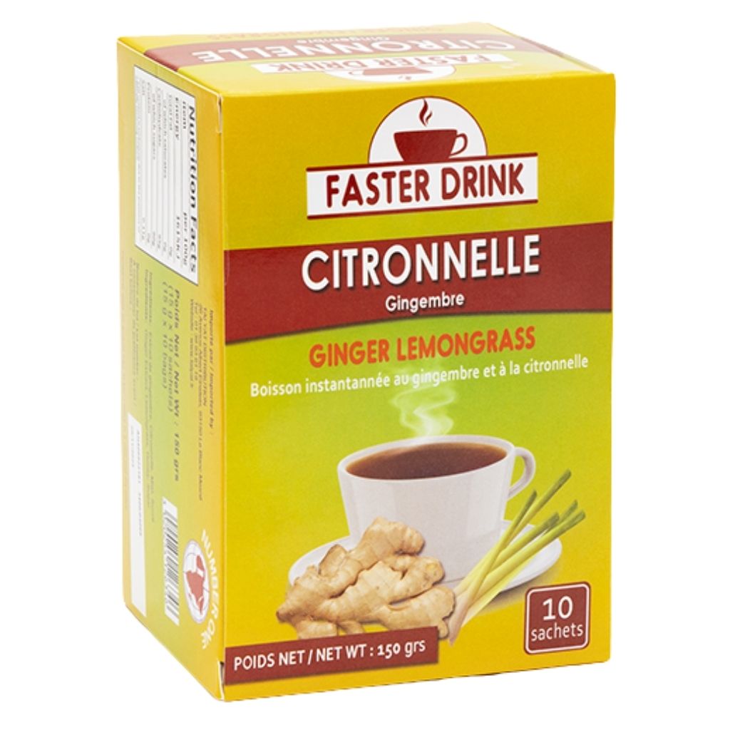 Faster Drink Boisson Instantanée Citronnelle Gingembre 150g