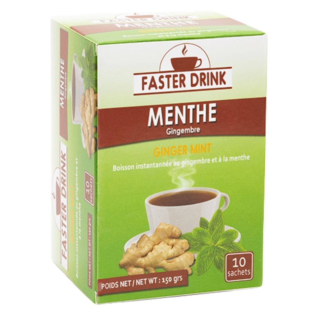 Faster Drink Boisson Instantanée - Menthe Gingembre 150g