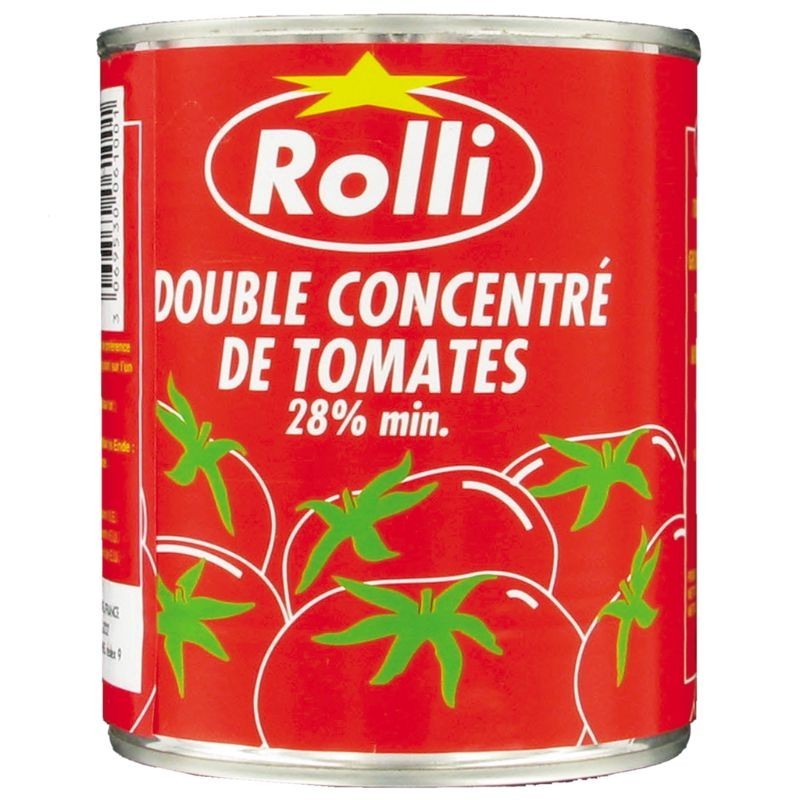 Concentre de tomate rolli 4/4 880g