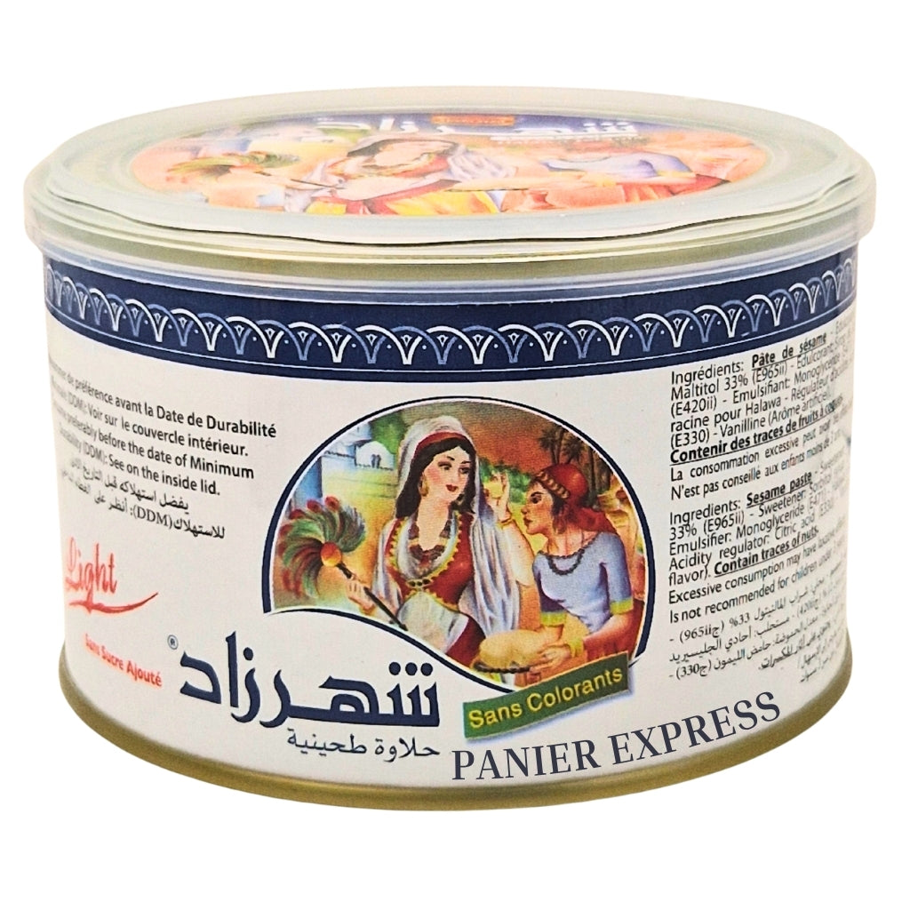 Chamía Halva Light Sans Sucre Shehrazad 350g – Boîte Métallique – Halva Sans Colorants