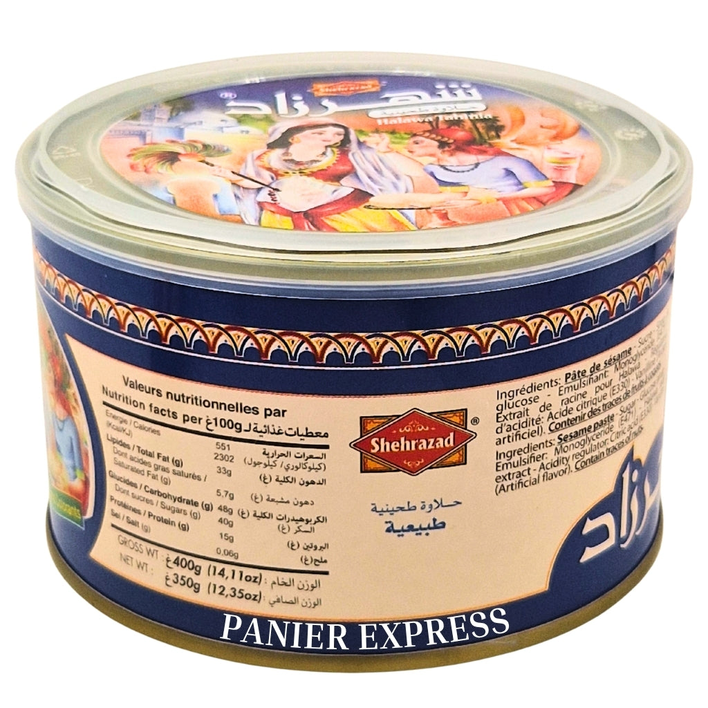 Chamía Halva Nature Shehrazad 350g – Boîte Métallique – Douceur Orientale Sans Colorants