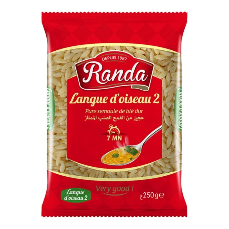 Pâtes Langue d'oiseau N°2 - 500g - randa