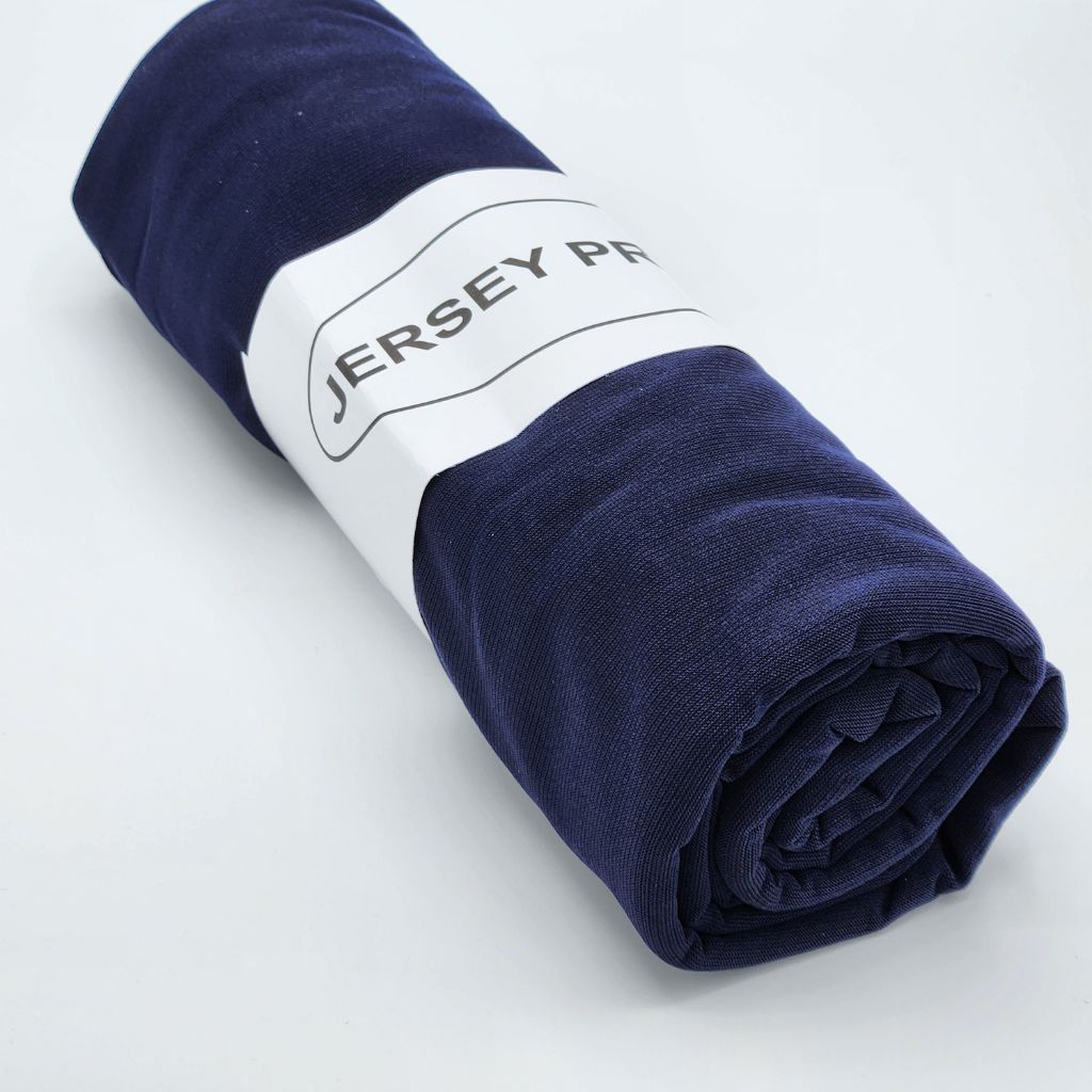 Écharpe Hijab Premium en Jersey Bleu Marine