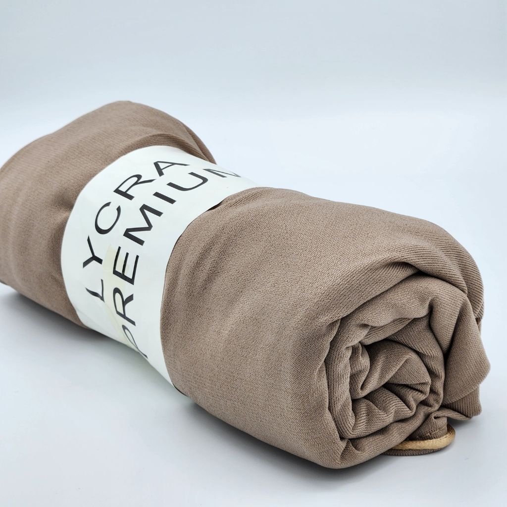 Écharpe Hijab Premium en Jersey Beige à Liseré