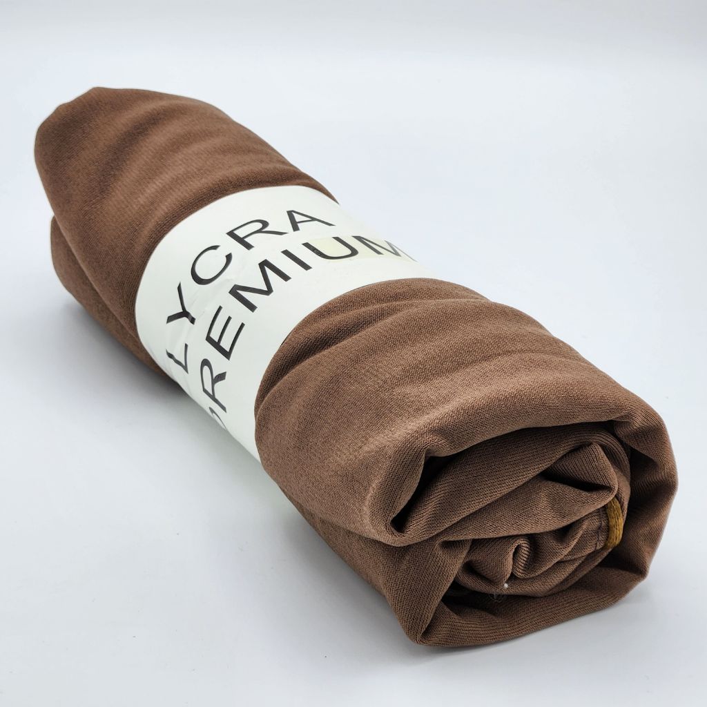 Écharpe Hijab Premium en Jersey Marron à Liseré