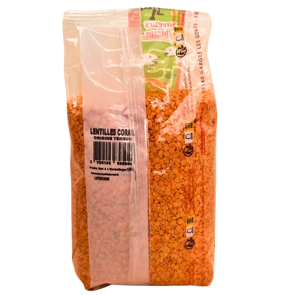 Lentilles Corail 1kg - Légumes Secs Naturels et Nourrissants