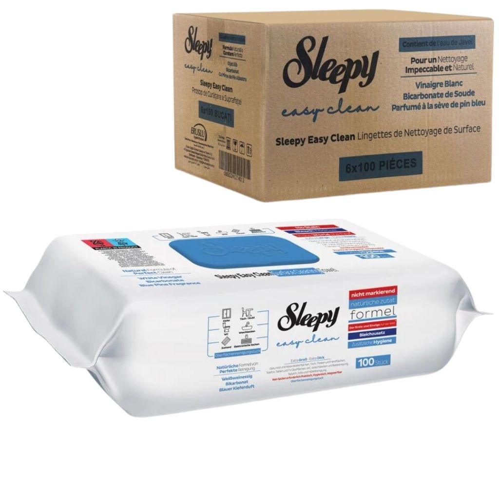 Lot 6×100 Lingettes Sleepy Easy Clean Parfum Sève de Pin Bleu