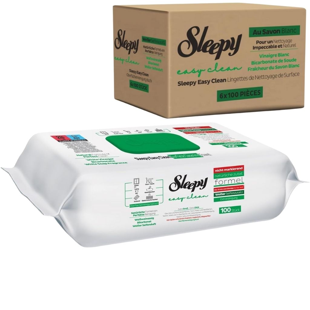 Lot 6 Lingettes Nettoyantes Sleepy Easy Clean au Savon Blanc