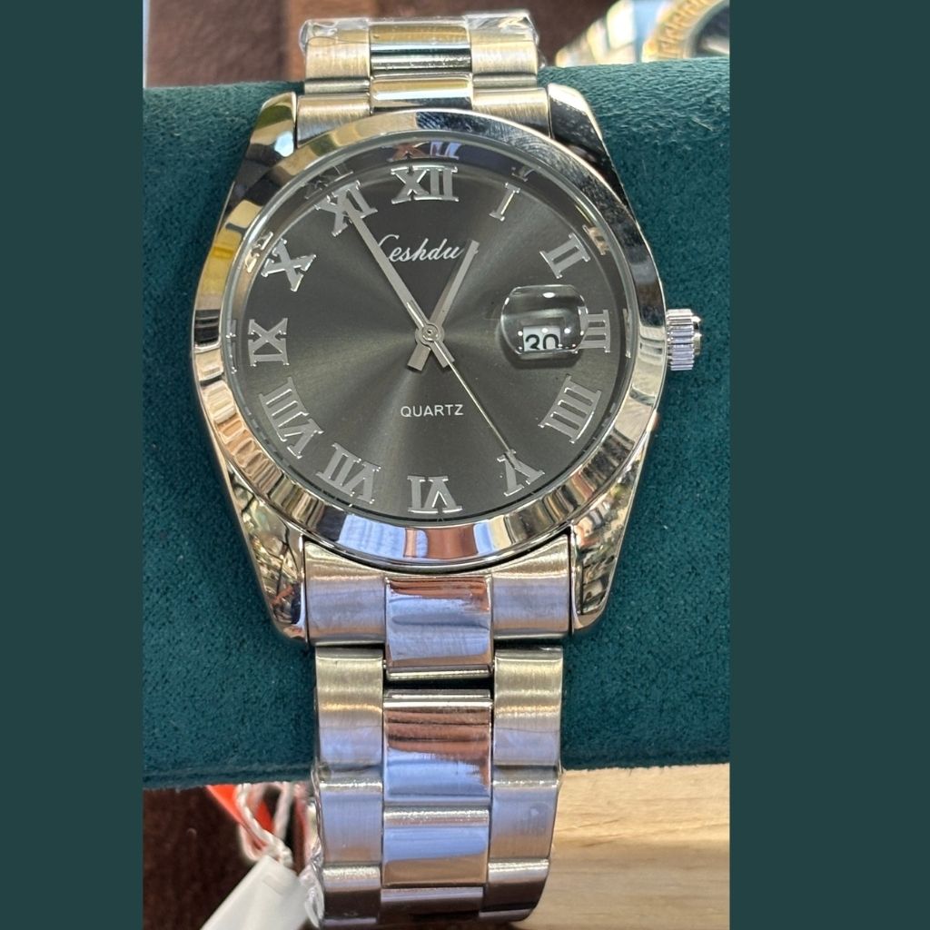 Montre Homme CESHDUN CH-312S Quartz - Boîtier Rond Silver & Cadran Noir