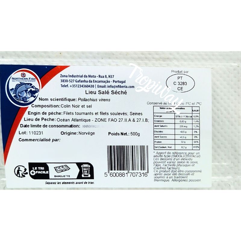 Poisson Lieu Salé Séché 500g - Délice Marin Authentique | Panier Express