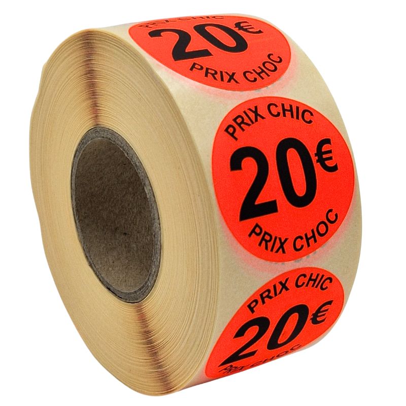 Stickers Promotionnels Adhésifs | Autocollant Soldes | Rouleau de 2000 Étiquettes | Prix Choc 20€