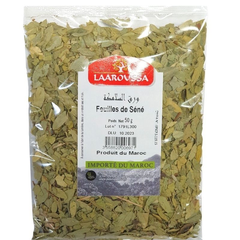 Feuille de Séné 50g Sana Makki du Maroc LAAROUSSA