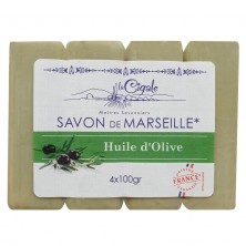 Savon de Marseille solide à l'huile d'olive LA CIGALE 4x100g