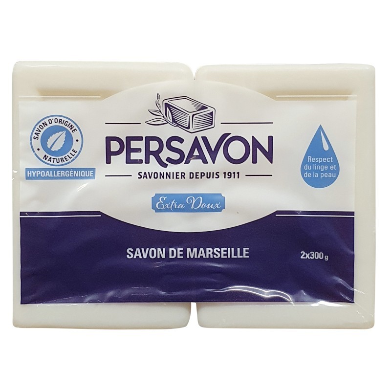 Savon de Marseille Extra Doux PERSAVON 2x300g-Hygiène et soins du corps-panierexpress
