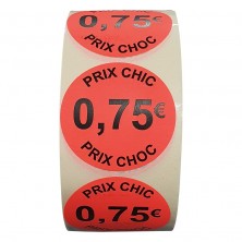 Stickers Soldes | Rouleau 1000 Étiquettes | Prix Choc: 0,75€ | 40mm | Disponible chez Panier Express-EMBALLAGE ET ÉTIQUETAGE-panierexpress
