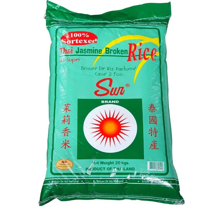 Brisure de riz cassé 2 fois - 20kg - Sun brand