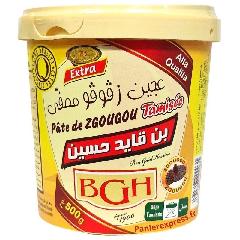 Pâte de Zgougou Tamisée | Ben Gaid Hassine | Pâte de graines de Pin d'Alep | 500g-ÉPICERIE SUCRÉE-panierexpress