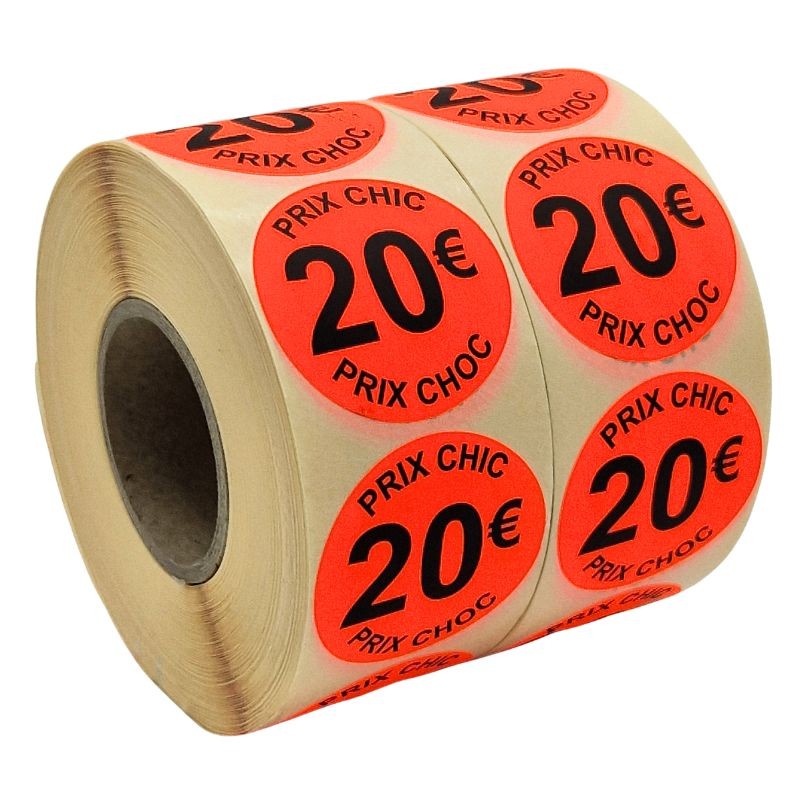 Stickers Promotionnels Adhésifs | Autocollant Soldes | Rouleau de 2000 Étiquettes | Prix Choc 20€ | Diamètre 40mm-EMBALLAGE ET ÉTIQUETAGE-panierexpress
