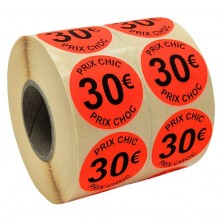 Stickers Promotionnels Adhésifs | Autocollant Soldes | Rouleau de 2000 Étiquettes | Prix Choc 30€ | Panier Express