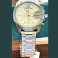 Montre Homme AMBER TIME blanc Mega Chief Chronographe Quartz - Boîtier Imposant & Bracelet Acier