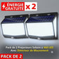 Lot de 2 Appliques Murales Solaires 468 LED avec Détecteur de Mouvement – 3 Modes & Étanchéité IP65