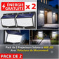 Lot de 2 Appliques Murales Solaires 468 LED avec Détecteur de Mouvement – 3 Modes & Étanchéité IP65
