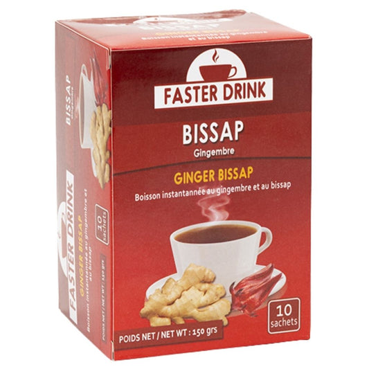 Faster Drink Boisson Instantanée Bissap Gingembre 150g