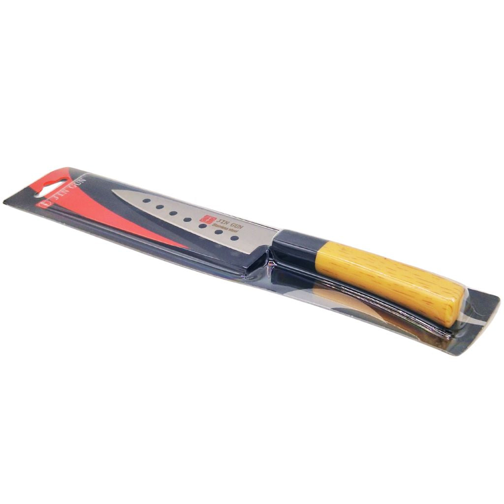 Couteau de Cuisine Jing Gun à Lame Perforée – Anti-adhérence et Coupe Précise