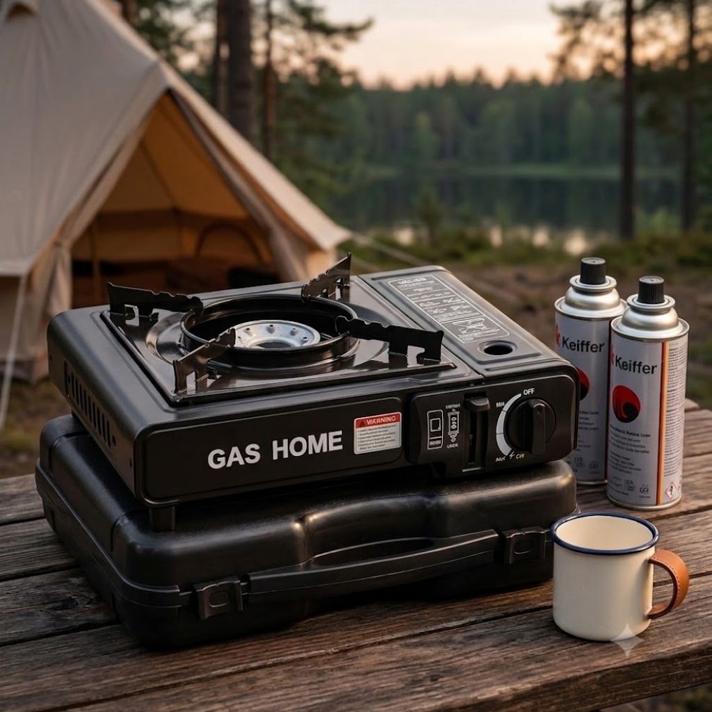 Réchaud à Gaz Portable Camping avec Allumage Piézo - GAS HOME