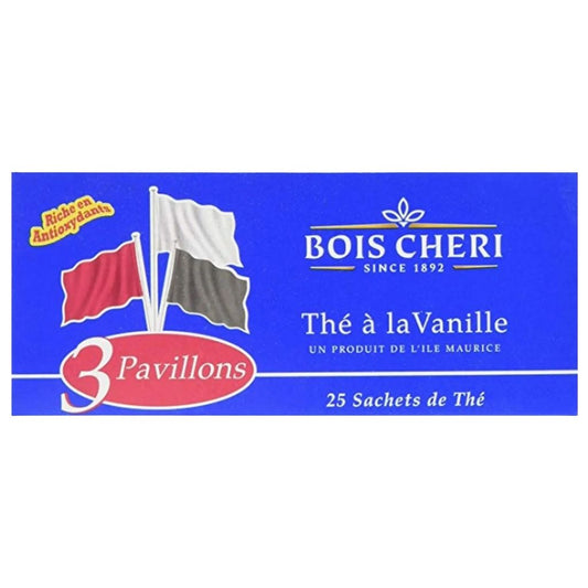 Bois Chéri Thé Noir 3 Pavillons - Vanille 25 Sachets