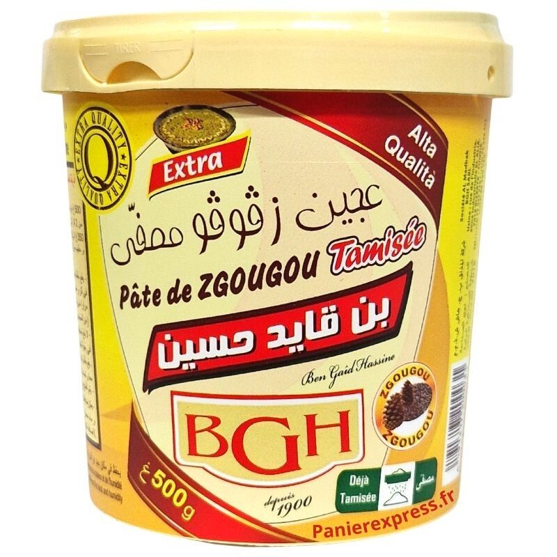 Pâte de Zgougou Tamisée Ben Gaid Hassine 500g – Graines de Pin d’Alep BGH