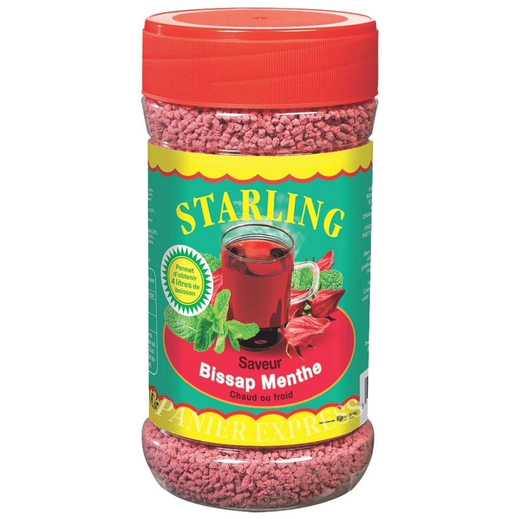 Boisson Instantanée Starling Hibiscus Menthe 400g - Thé Soluble Frais et Rafraîchissant

