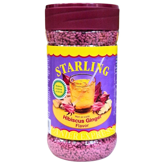 Boisson Instantanée Starling Hibiscus Gingembre 400g - Thé Soluble Épicé et Fleuri