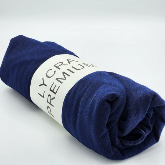 Écharpe Hijab Premium en Jersey Bleu à Liseré