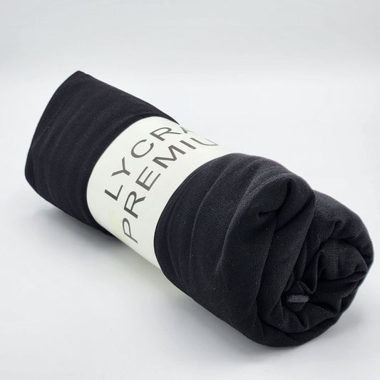 Écharpe Hijab Premium en Jersey Noir à Liseré