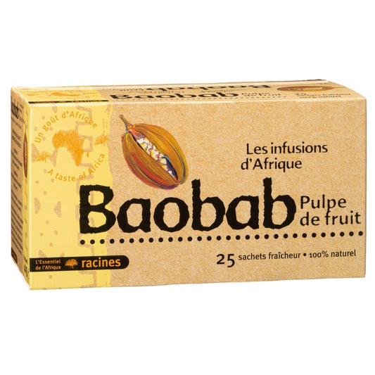Infusion Baobab Racines – Tisane Naturelle Pulpe de Fruit – 25 Sachets

