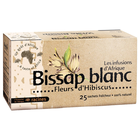 Infusion Bissap Blanc Racines – Tisane Naturelle Hibiscus – 25 Sachets