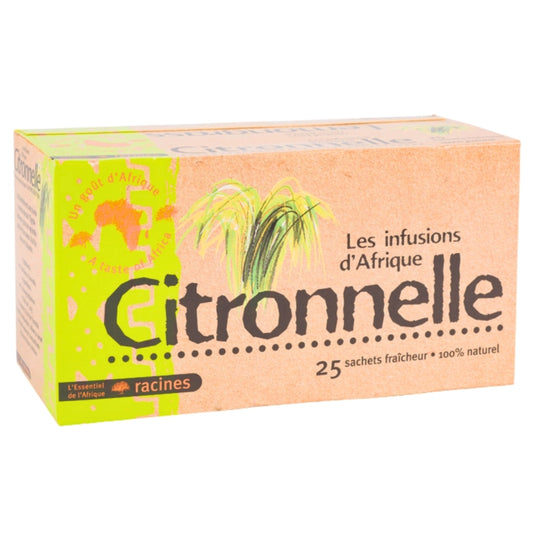 Infusion Citronnelle Racines – Tisane Naturelle d'Afrique – 25 Sachets