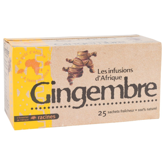 Infusion Gingembre Racines – Tisane Naturelle 100% Afrique – 25 Sachets