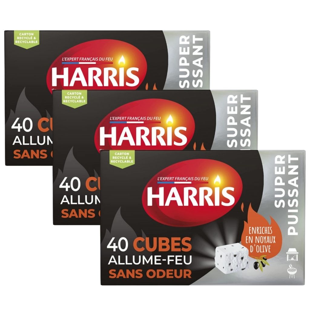 40 Cubes Allume-Feu Harris Sans Odeur