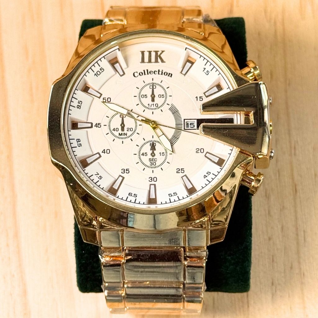 Montre Homme IIK Collection IIK-8219G Chronographe Quartz - Boîtier Rond & Bracelet Acier Doré