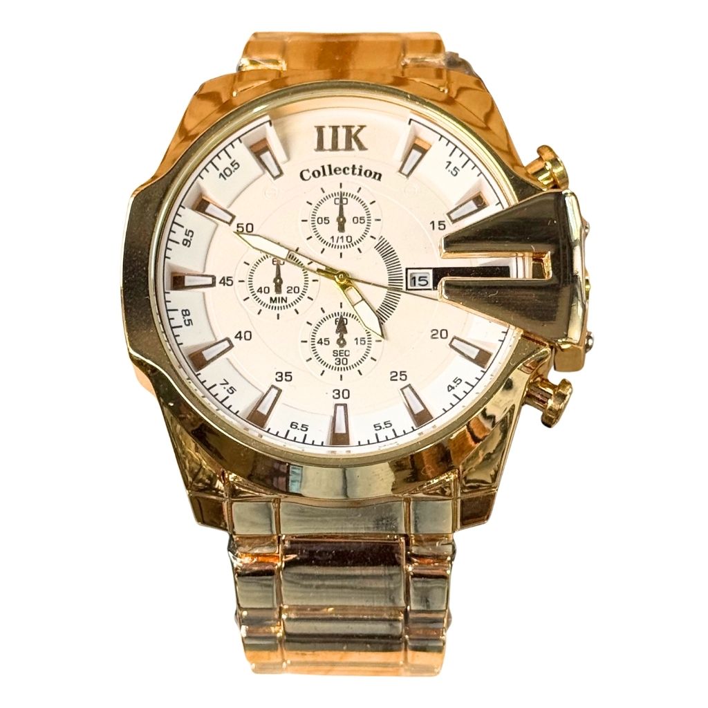 Montre Homme IIK Collection IIK-8219G Dore Chronographe Quartz - Boîtier Rond & Bracelet Acier