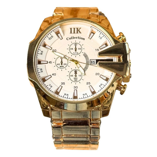 Montre Homme IIK Collection IIK-8219G Dore Chronographe Quartz - Boîtier Rond & Bracelet Acier