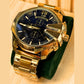 Montre Homme AMBER TIME AT-8219G Chronographe Quartz - Boîtier Rond & Bracelet Acier Doré