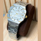 Montre Homme BESTWIN Argenté Doré Quartz - Bracelet Acier Inoxydable