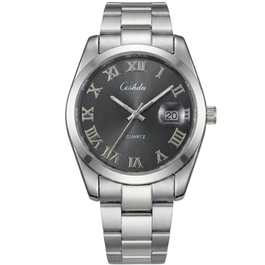 Montre Homme CESHDUN CH-312S Quartz - Boîtier Rond Silver & Cadran Noir