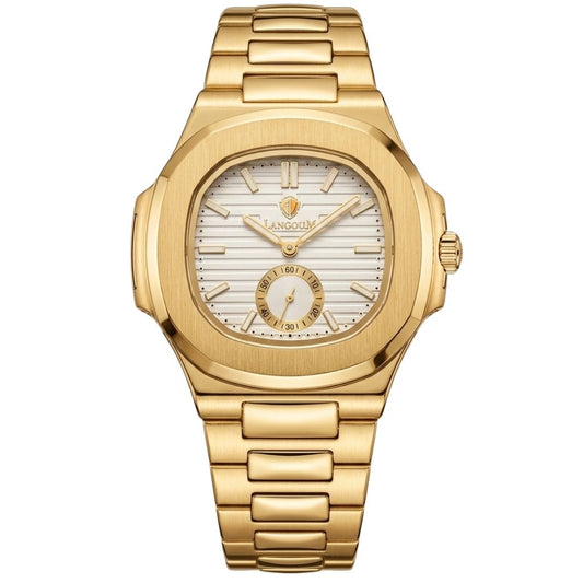 Montre Homme  LookWorld Doré - Boîtier Carré & Bracelet Acier