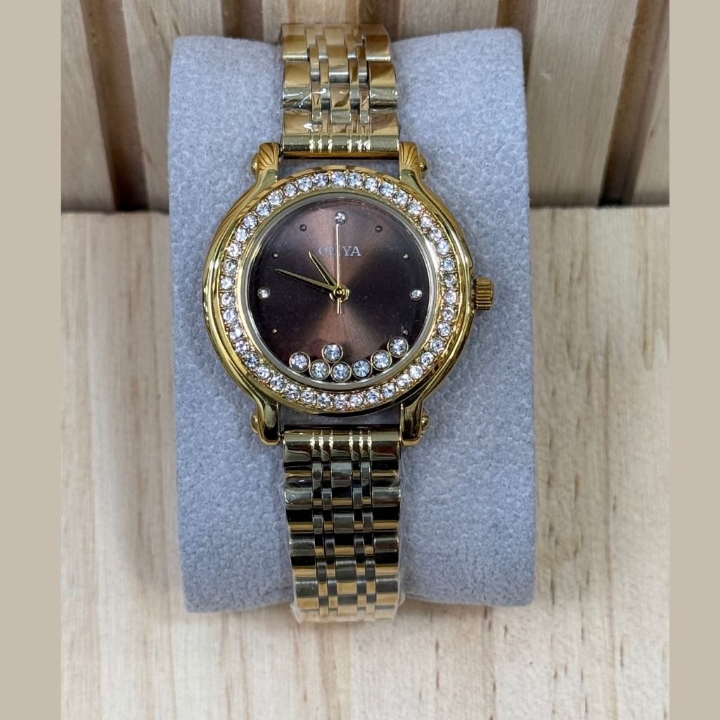 Montre Olya Marron Doré Femme Quartz - Bracelet Élégant Charter Club
